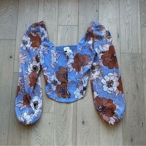 ✨4 for $60✨ Aritzia Wilfred Grace Soft Iris/Poetic Floral Blouse Size XS